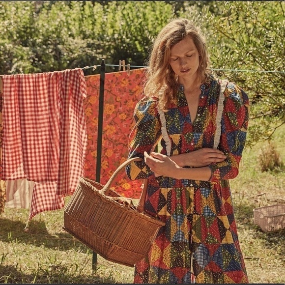 Doen Nicolette Dress in Countryside Patchwork Print - Picture 2 of 12